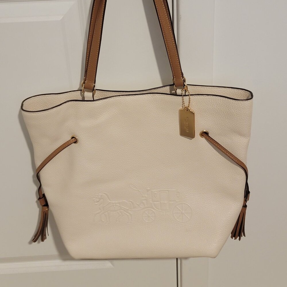 Coach Andy Tote Bag Horse & Carriage Embossed- Gently Used, Excellent Condition